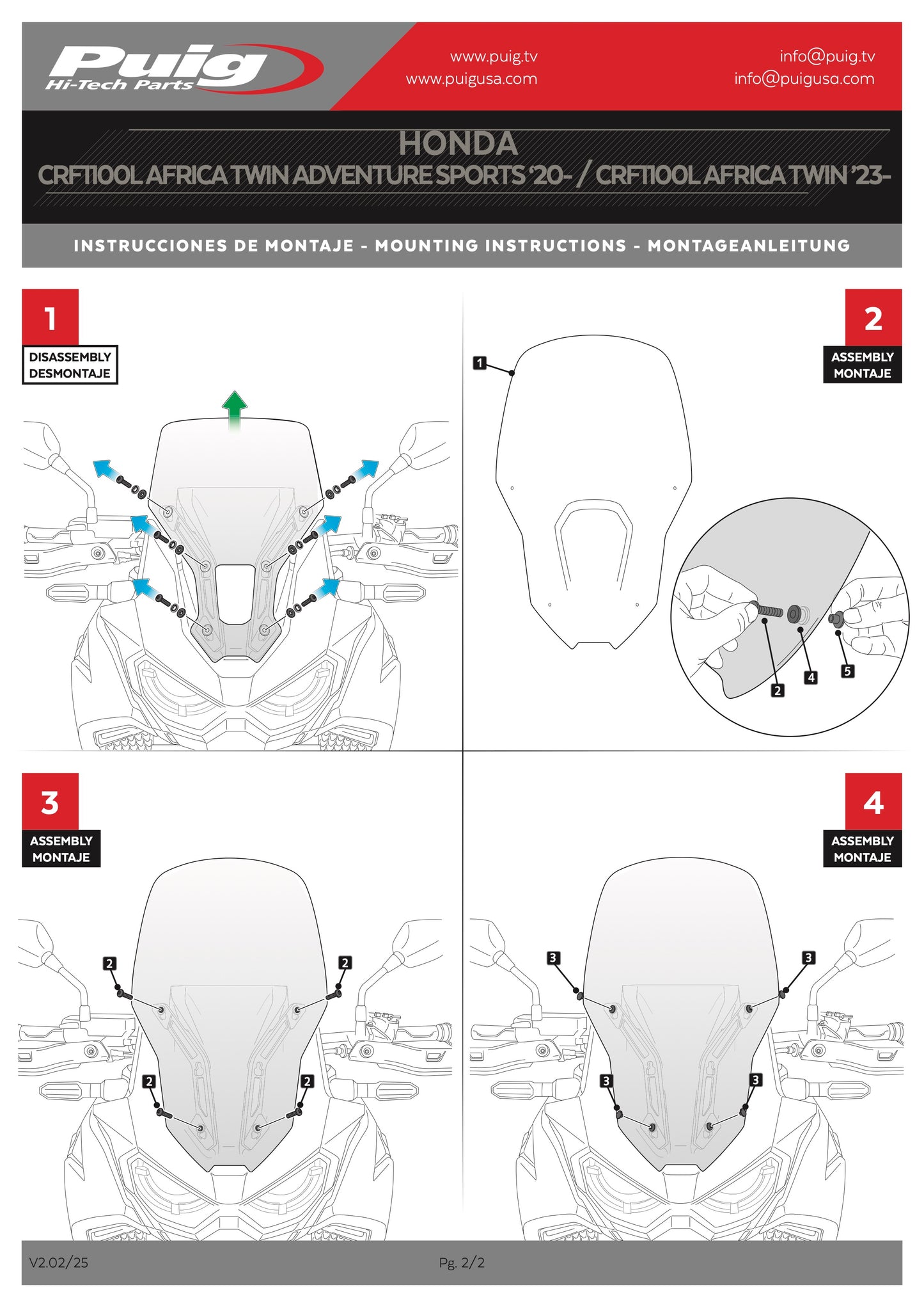 Puig Touring Screen Honda CRF1100L Africa Twin Adventure Sports 2024-2025