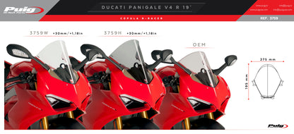 Puig R-Racer Windscreen Ducati Panigale V4 2021-2024