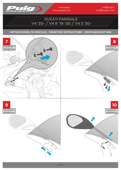 Puig R-Racer Windscreen Ducati Panigale V4 2021-2024