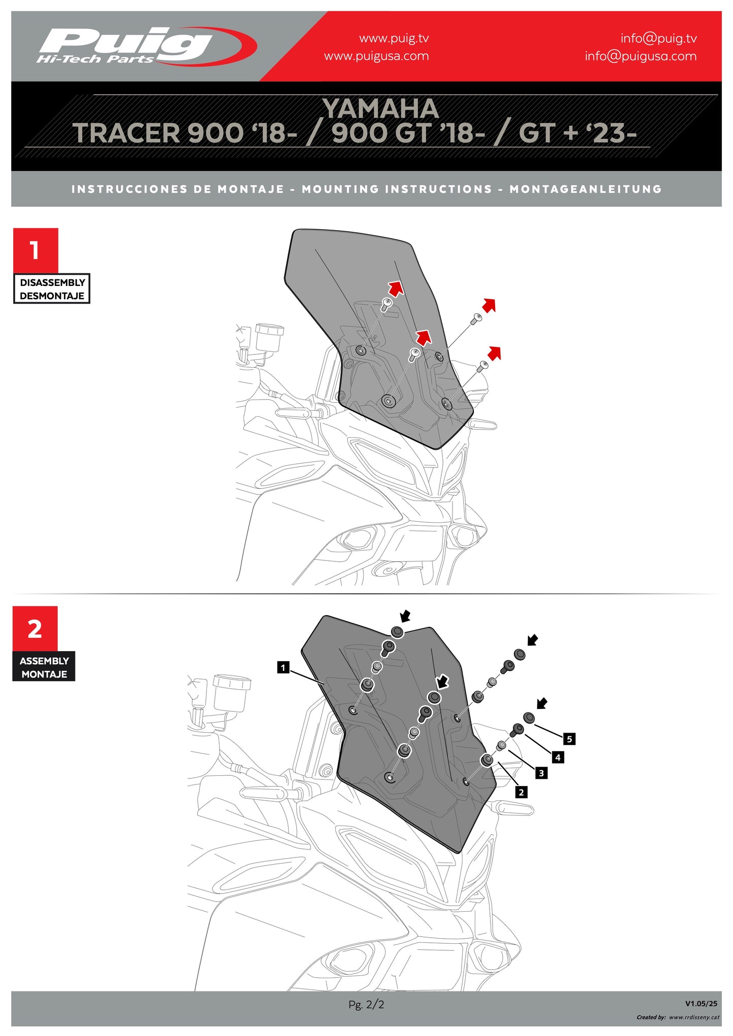 Puig Sport Windscreen Yamaha Tracer 9 2018-2024