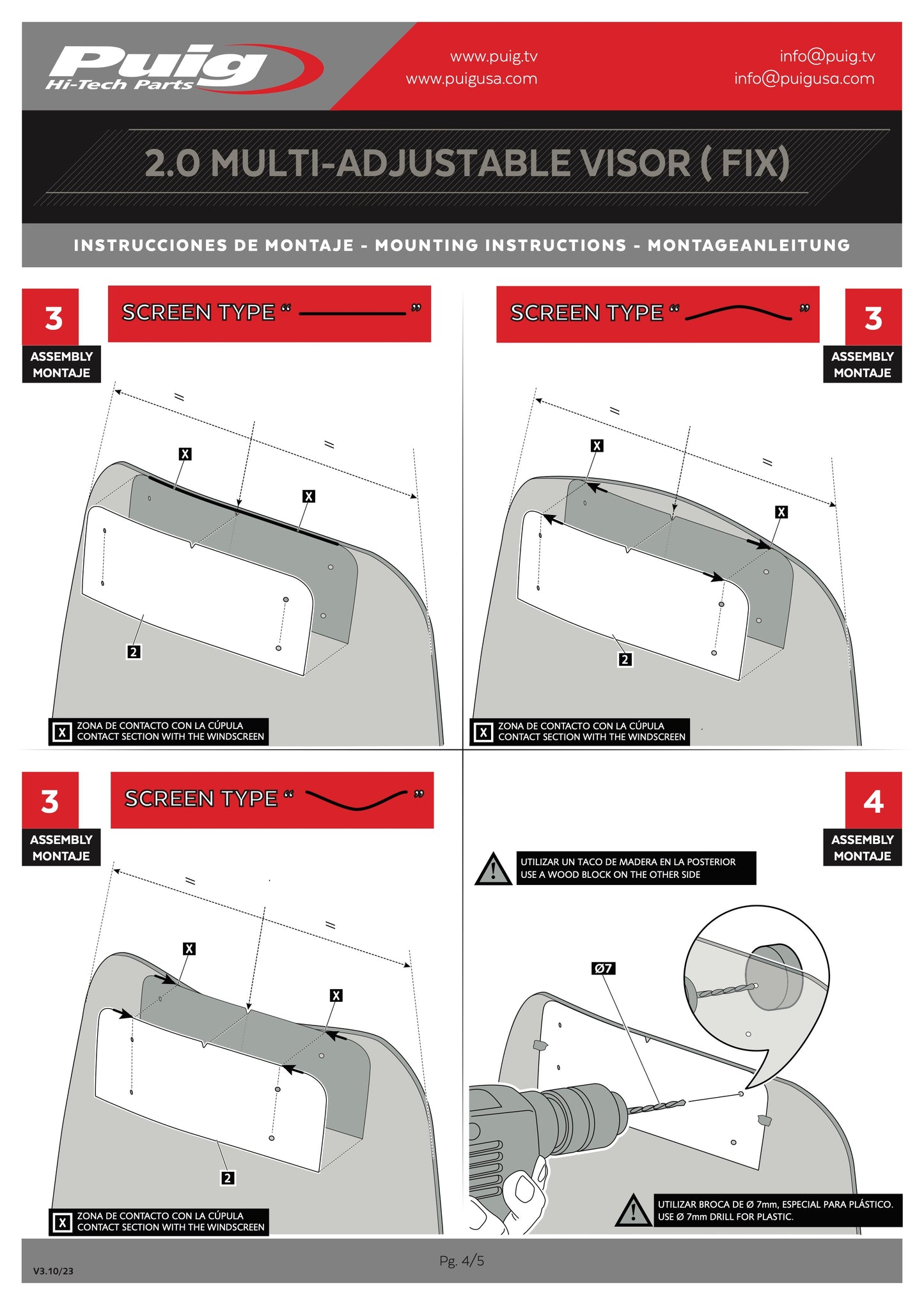 Puig Touring Windshield with Visor SUZUKI GSX-S1000GX 2024-2025