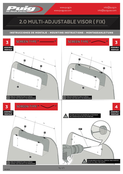 Puig Touring Windshield with Visor SUZUKI GSX-S1000GX 2024-2025