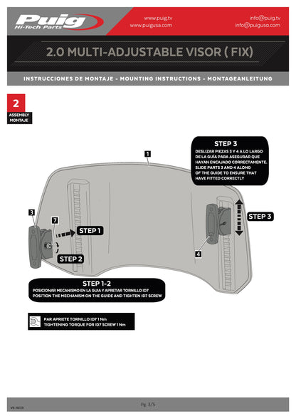 Puig Touring Windshield with Visor SUZUKI GSX-S1000GX 2024-2025