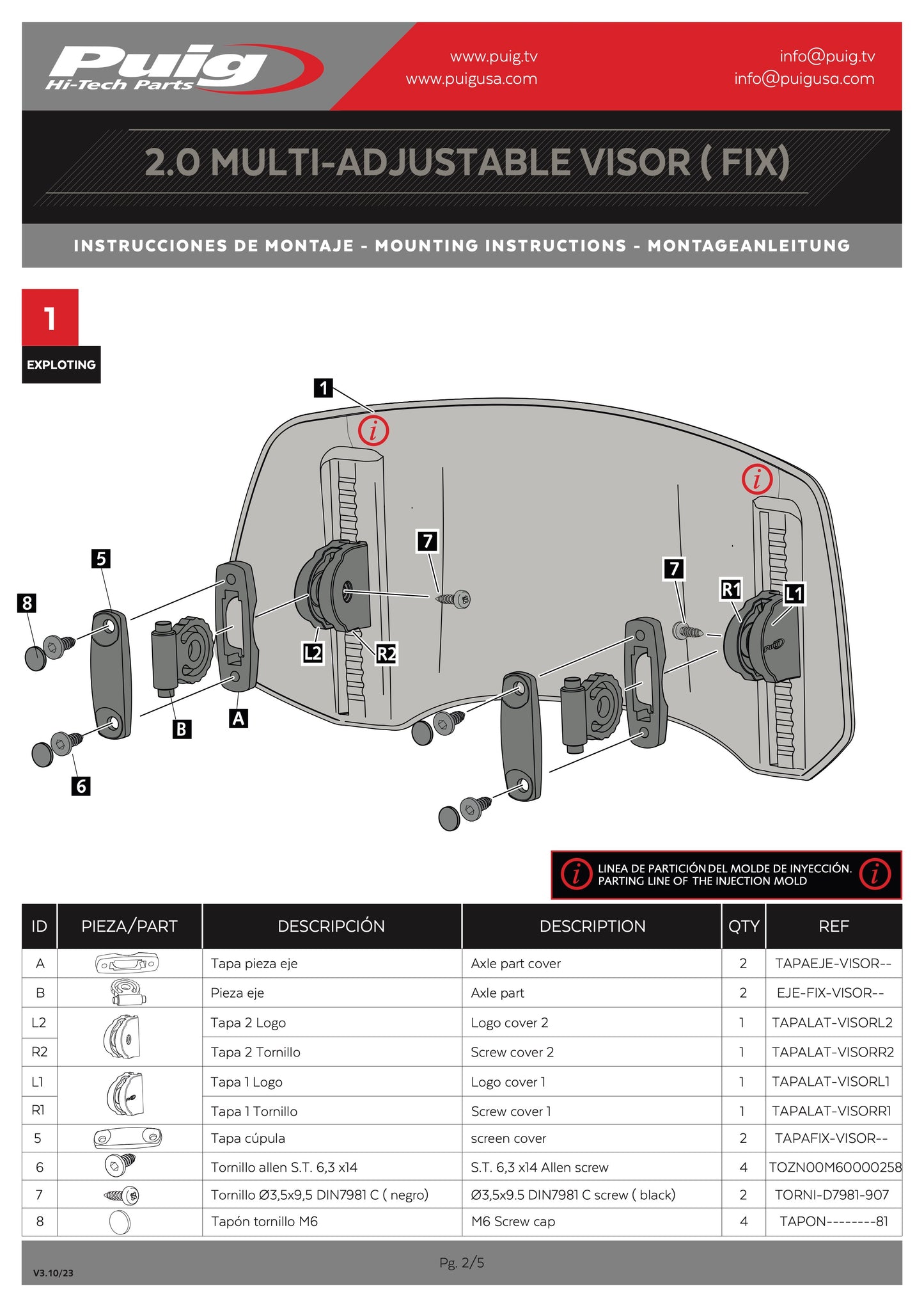 Puig Touring Windshield with Visor SUZUKI GSX-S1000GX 2024-2025