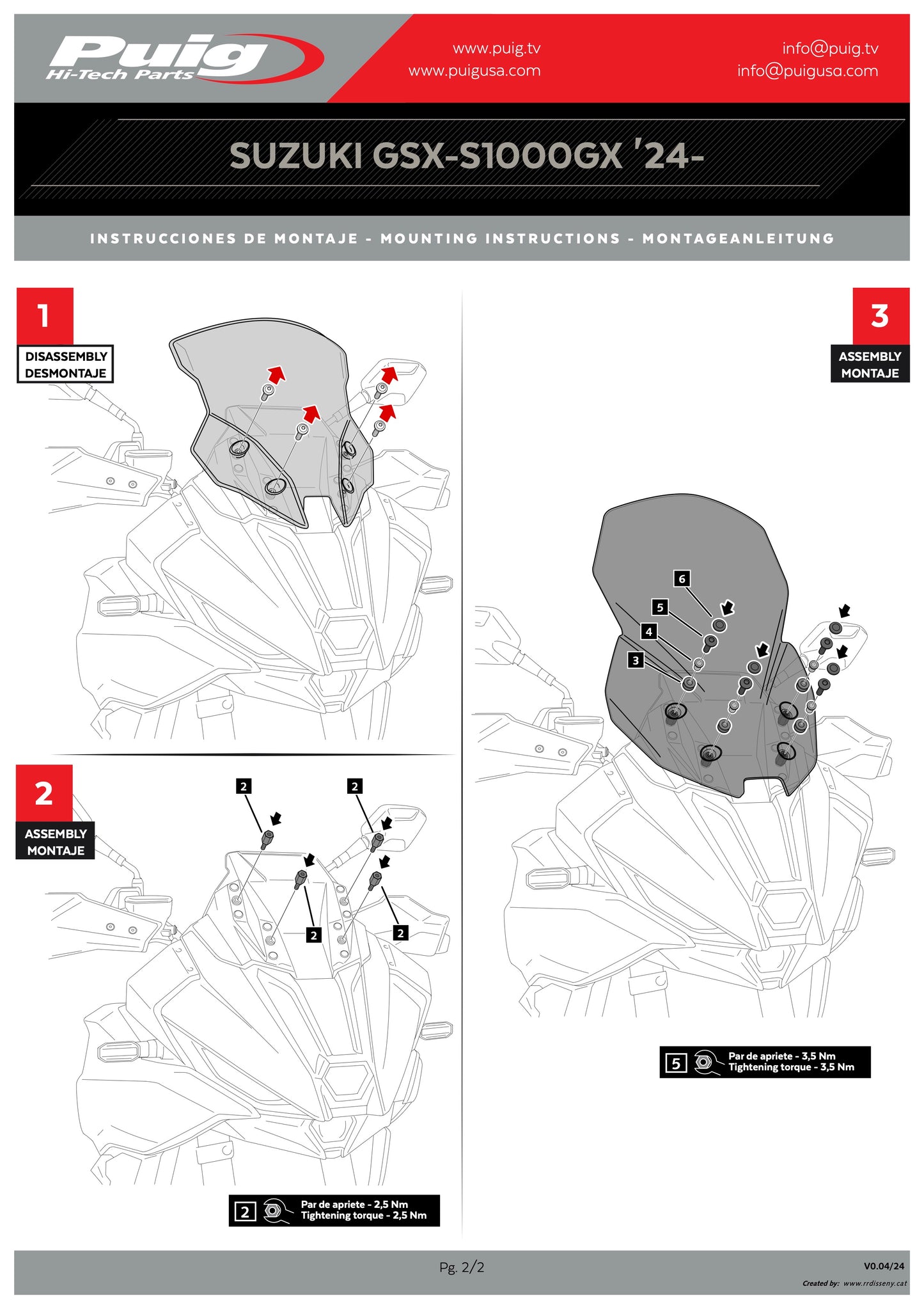 Puig Touring Windshield with Visor SUZUKI GSX-S1000GX 2024-2025