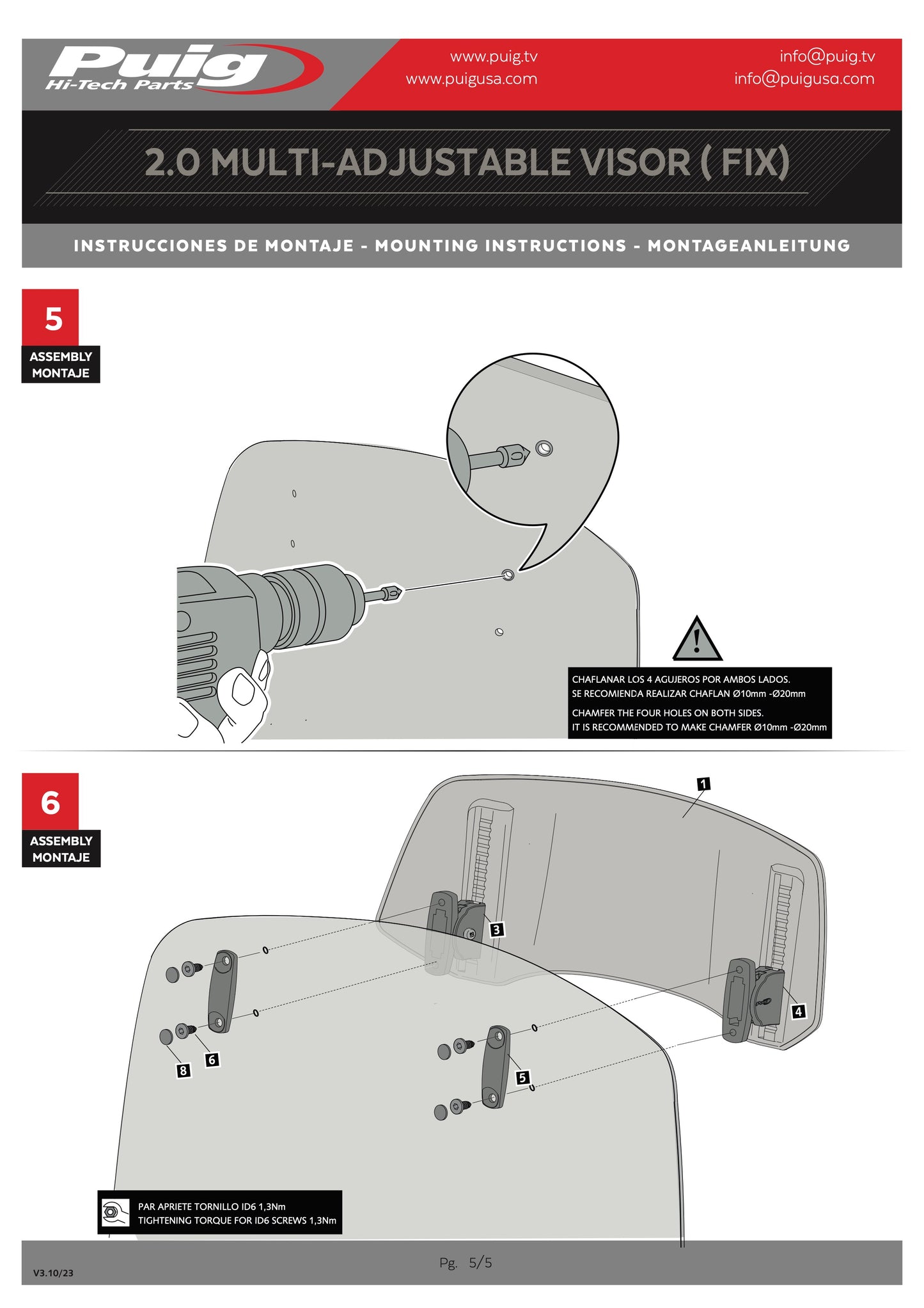 Puig Touring Windshield with Visor SUZUKI GSX-S1000GX 2024-2025