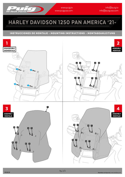 Puig Touring Windscreen Harley Davidson Pan America RA1250 2021-2024