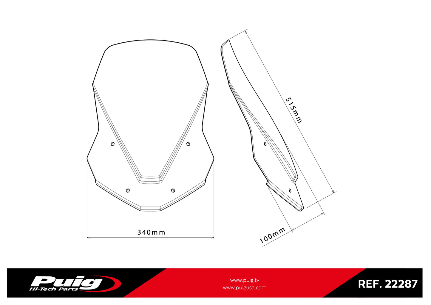 Puig Touring Windscreen KOVE 800X PRO 2024 - Adventure Parts