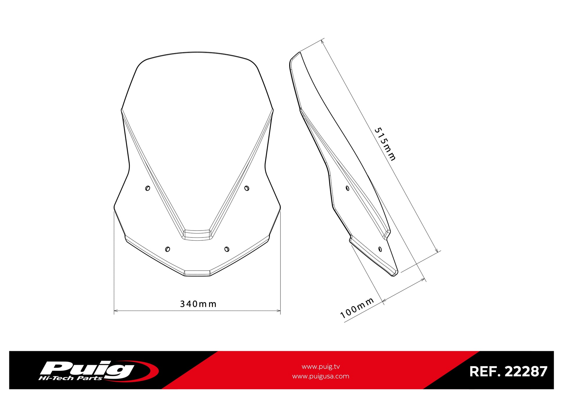 Puig Touring Windscreen KOVE 800X PRO 2024 - Adventure Parts