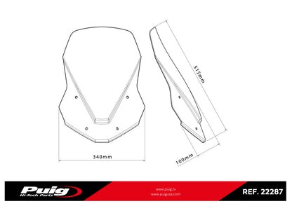 Puig Touring Windscreen KOVE 800X PRO 2024 - Adventure Parts