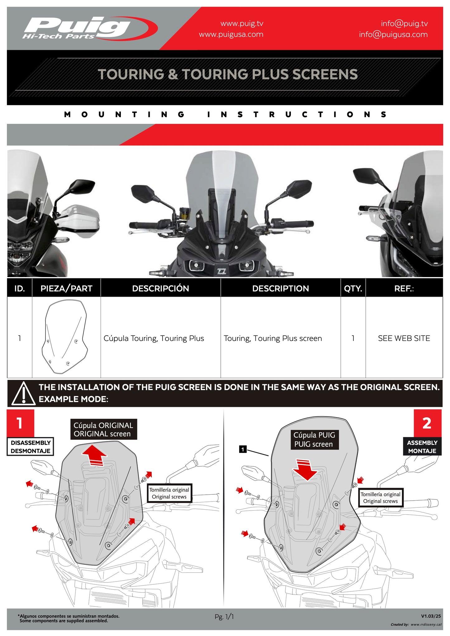 Puig Touring Screen Yamaha Tracer 9 2025-2026 - Adventure Parts