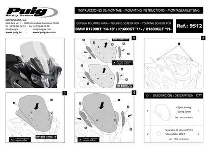 Puig Touring Windscreen BMW K 1600 B Bagger 2011-2025