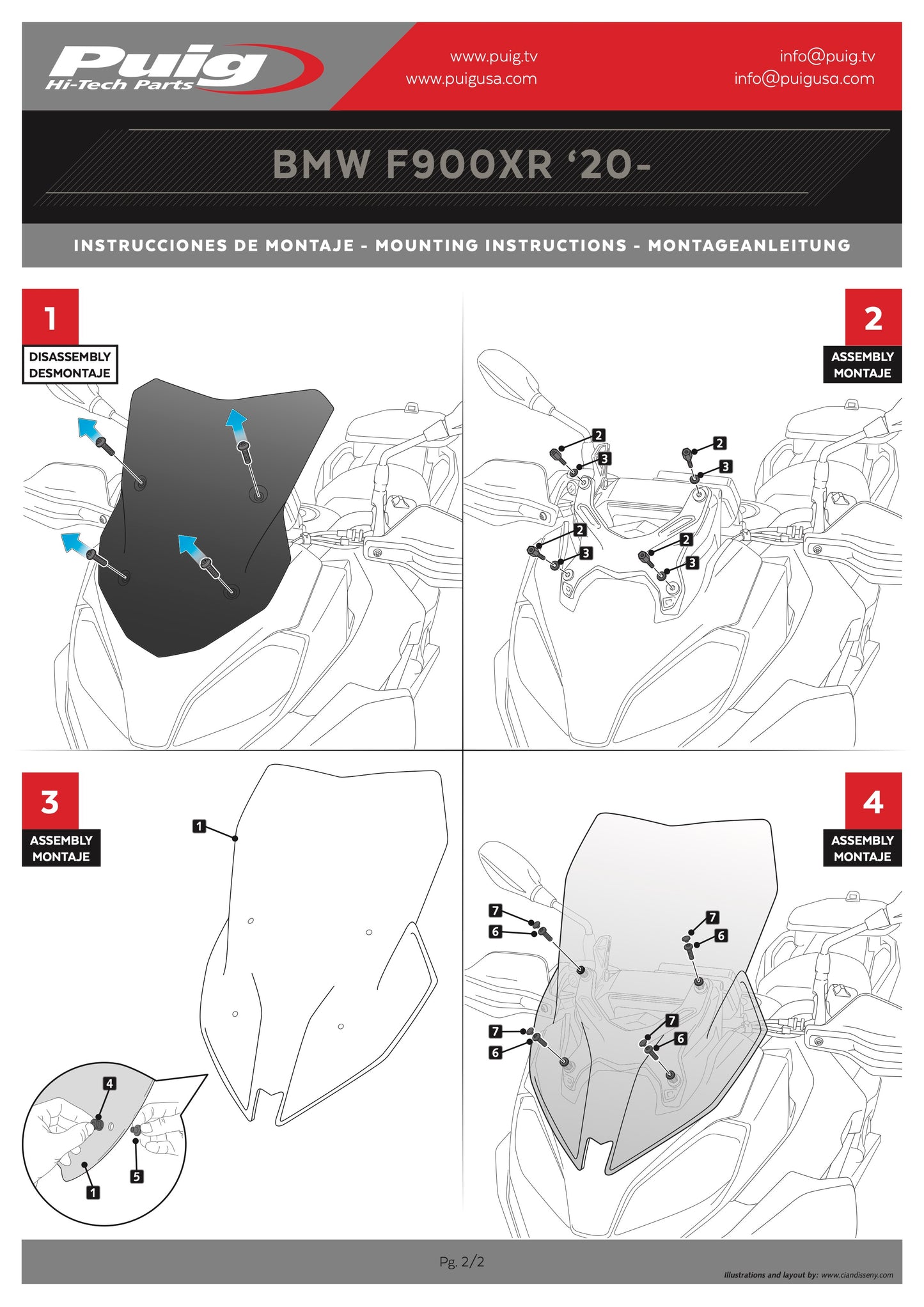 Puig Touring Windscreen BMW F900XR 2020-2025