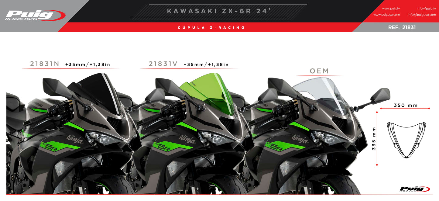 Puig Z-Racing Screen Kawasaki ZX-6R Ninja 2024-2025