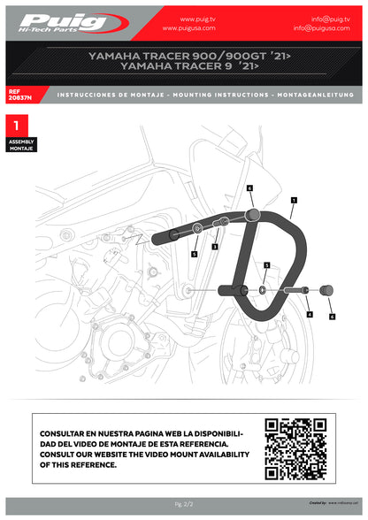 Puig Engine guards Yamaha Tracer 9/GT 2021-2024