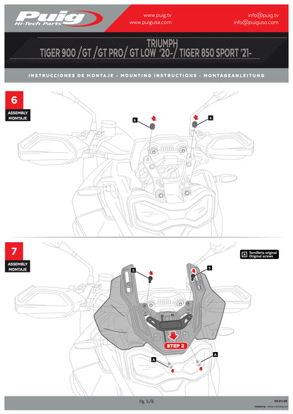 Puig Upper Deflectors Triumph Tiger 900 2020-2025