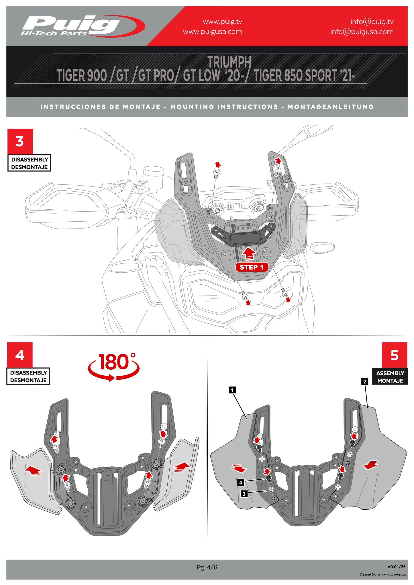 Puig Upper Deflectors Triumph Tiger 900 2020-2025