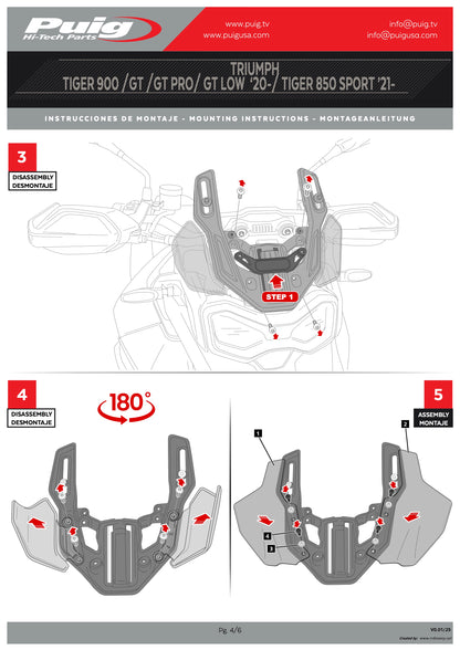 Puig Upper Deflectors Triumph Tiger 900 2020-2025