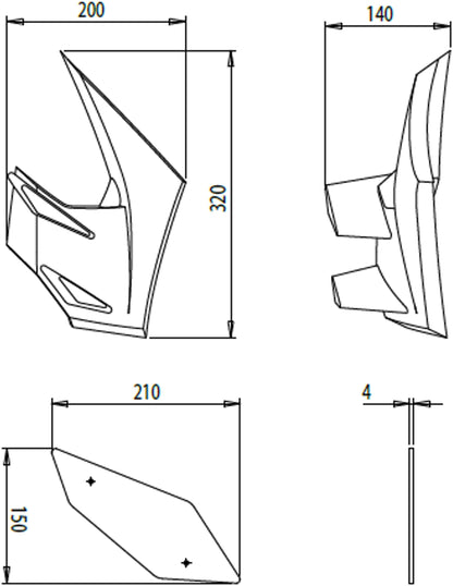 Puig Downforce Naked Side Spoilers Kawasaki Z650 2020-2024