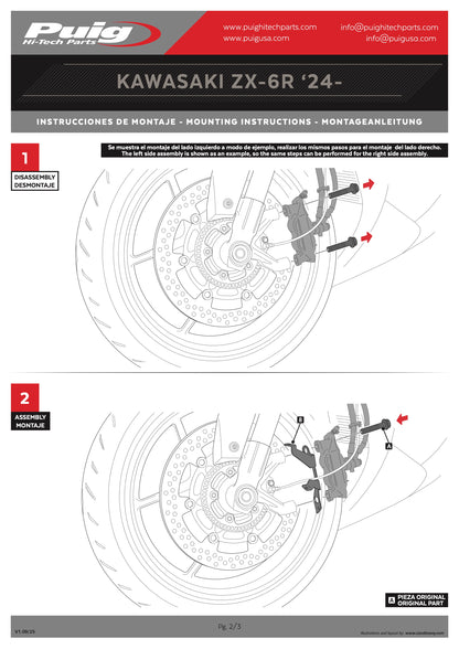 Puig Brake Cooler 2.0 Kawasaki ZX-6R Ninja 2024-2025 - Adventure Parts