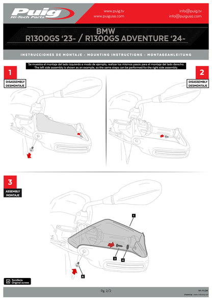Puig Handguards Extension BMW R1300GS 2023-2025 - Adventure Parts