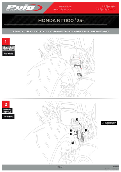 Puig Rear Fender Tire Hugger Honda NT1100 2025