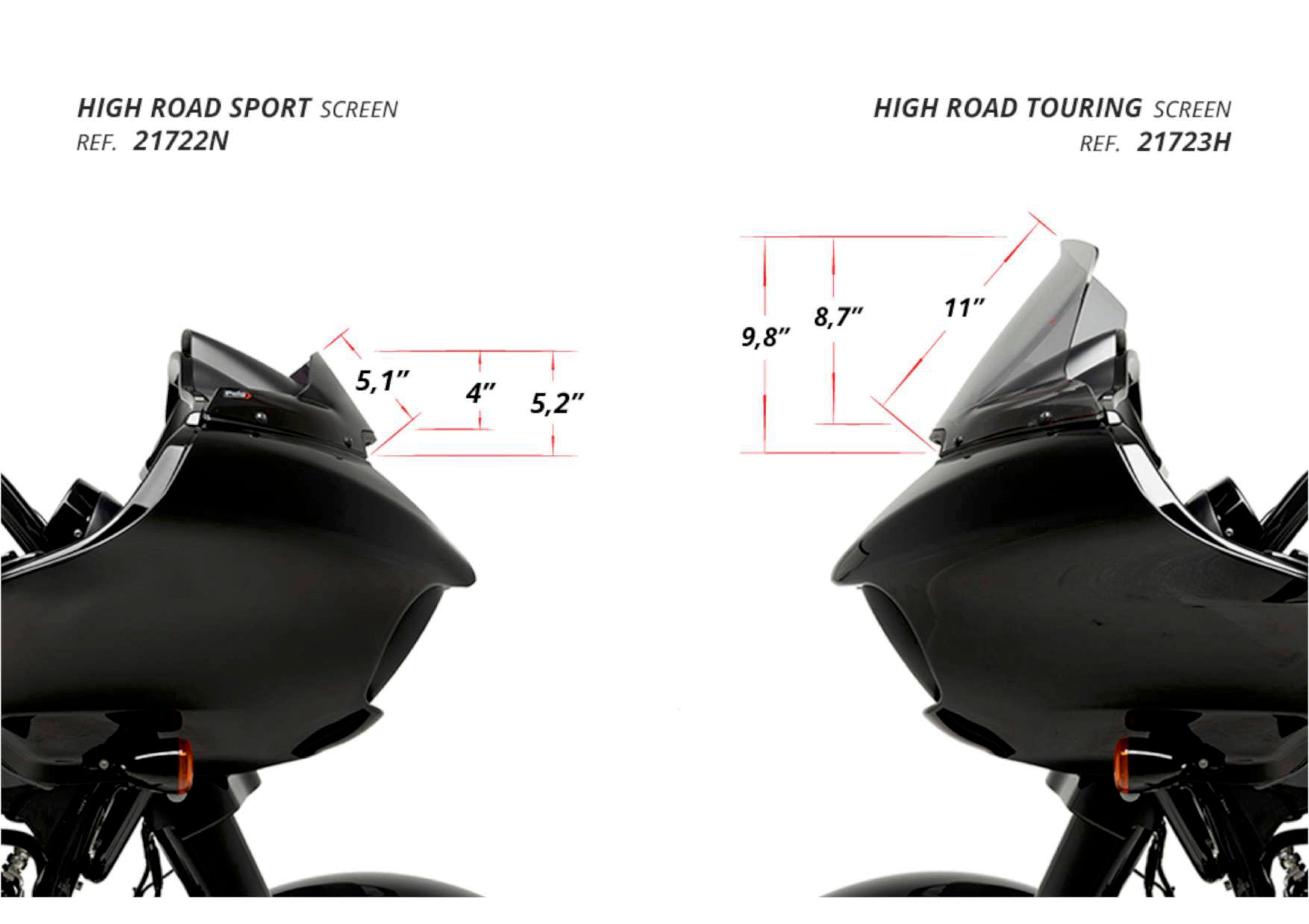Puig ウインドシールド スモーク ハーレーダビッドソン Puig High-Road Sport Windscreen Harley Davidson CVO Road Glide