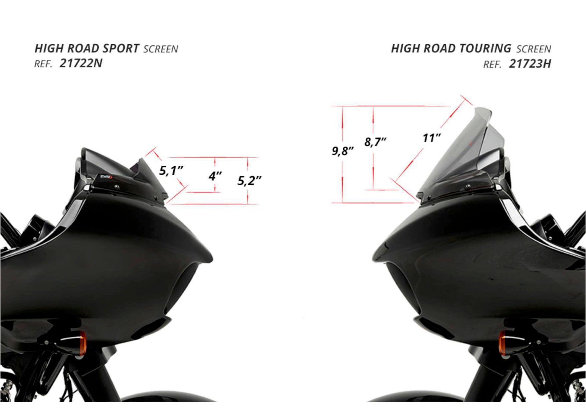 Puig High-Road Sport Windscreen Harley Davidson CVO Road Glide 2015-2024 - Adventure Parts