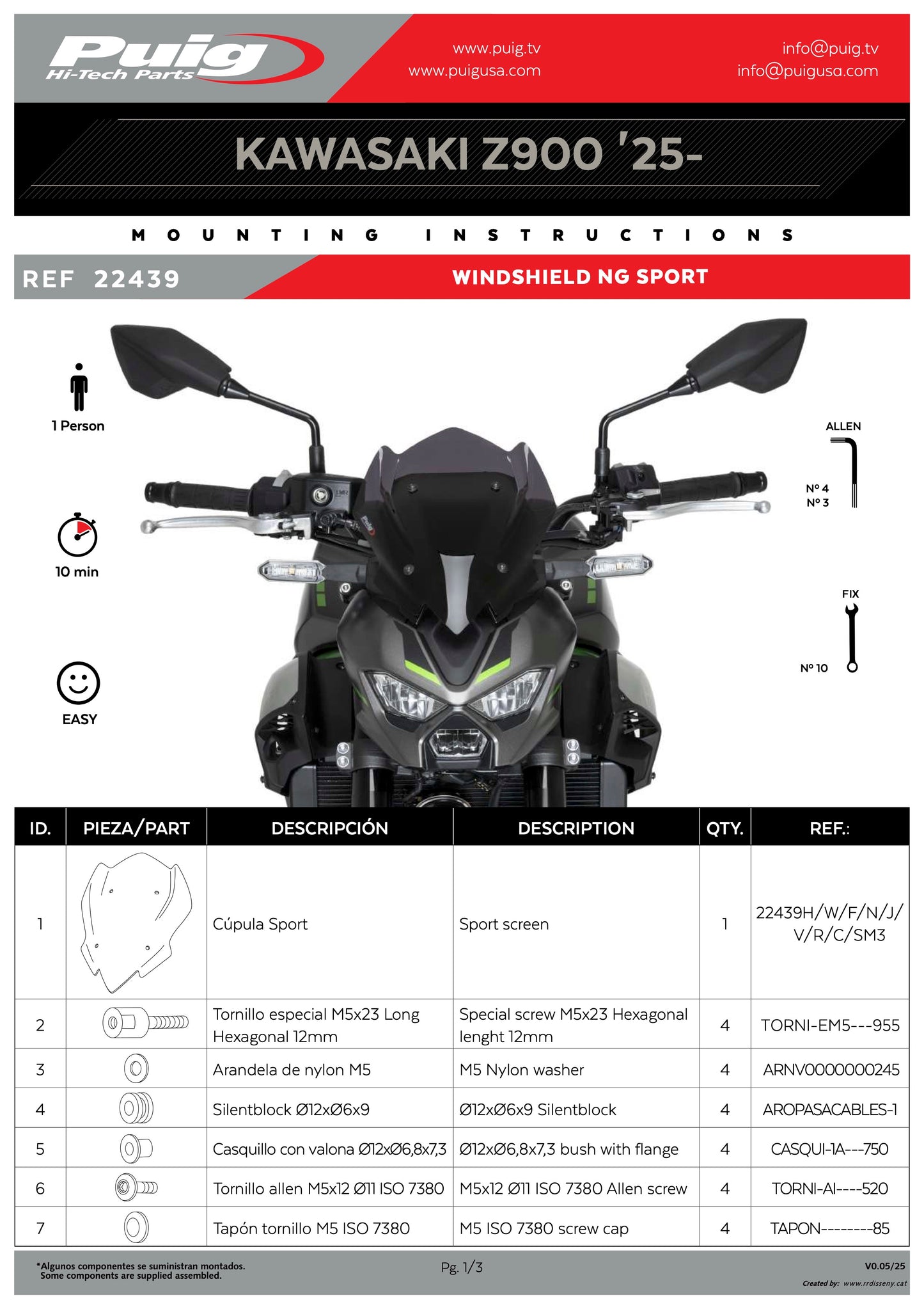 Puig New Generation Sport Kawasaki Z900SE 2025