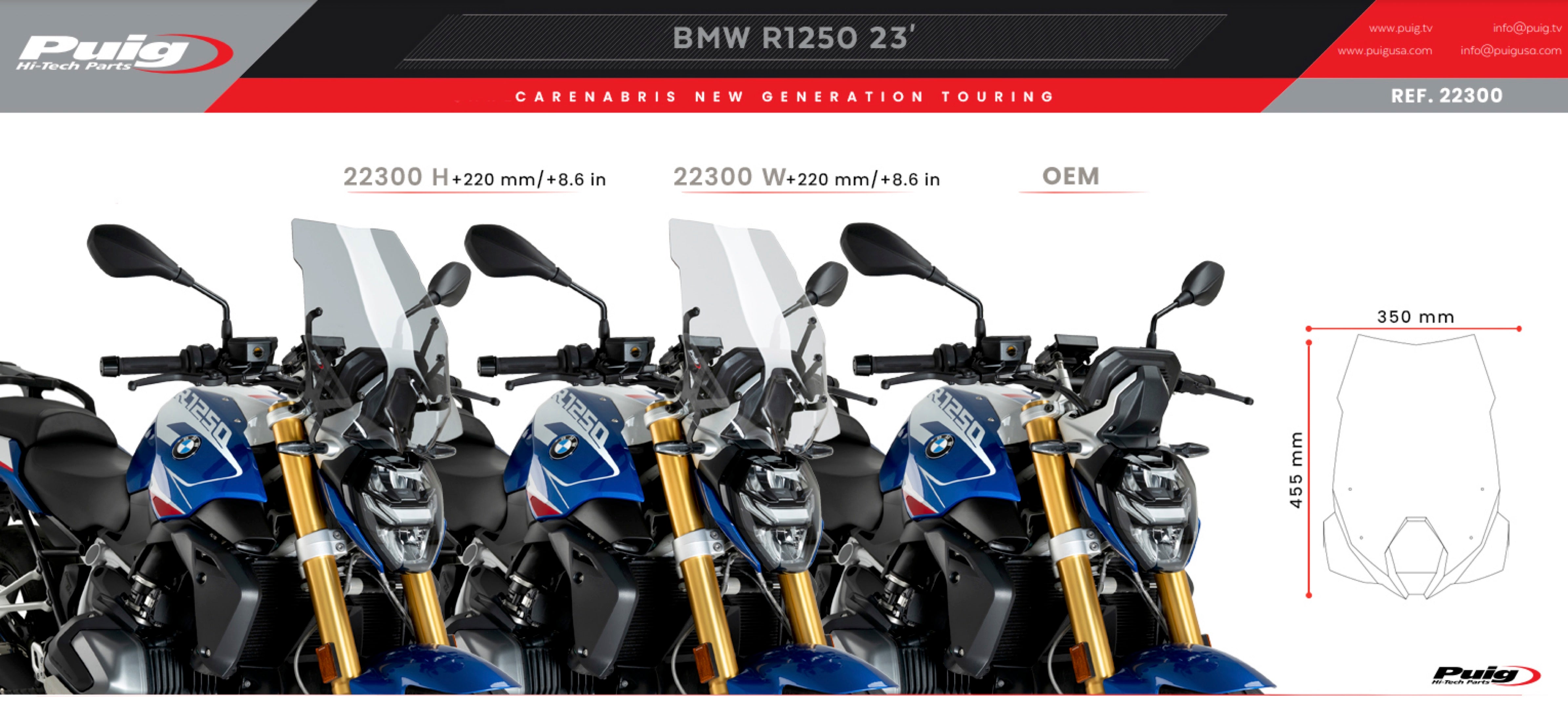 Puig New Generation Touring Windscreen BMW R1250R 2023-2025