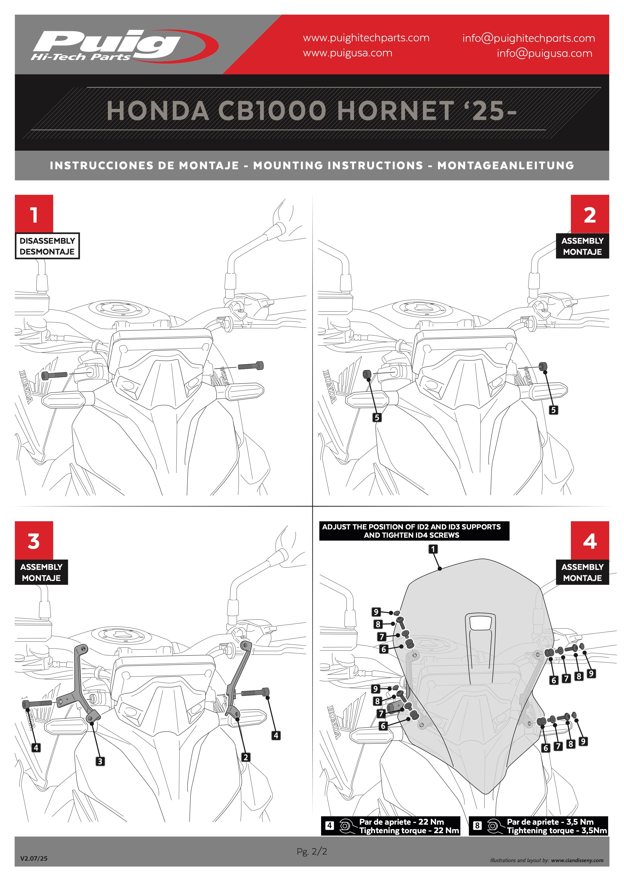 Puig New Generation Touring Windscreen Honda CB1000 Hornet SP 2025
