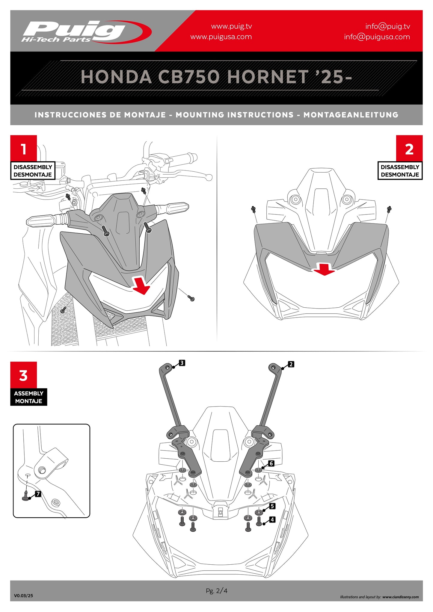 Puig New Generation Touring Windscreen Honda CB750 Hornet 2025 - Adventure Parts