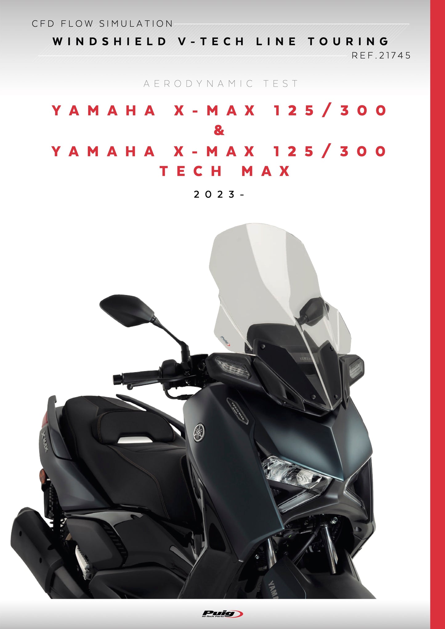 Puig V-Tech Touring Windscreen Yamaha X-MAX 125 2023-2025