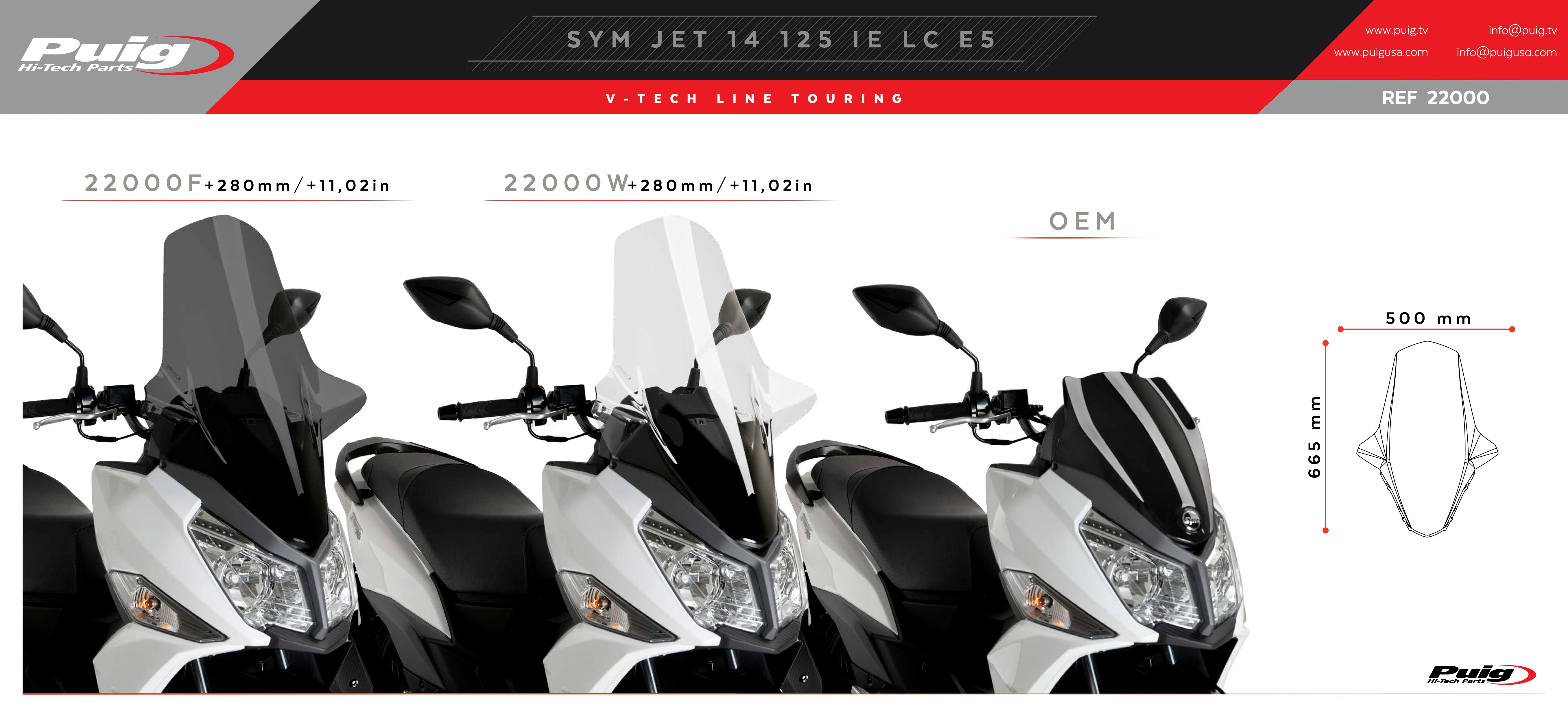 Puig V-Tech Touring Windscreen SYM JET 14 125/50 2021-2025