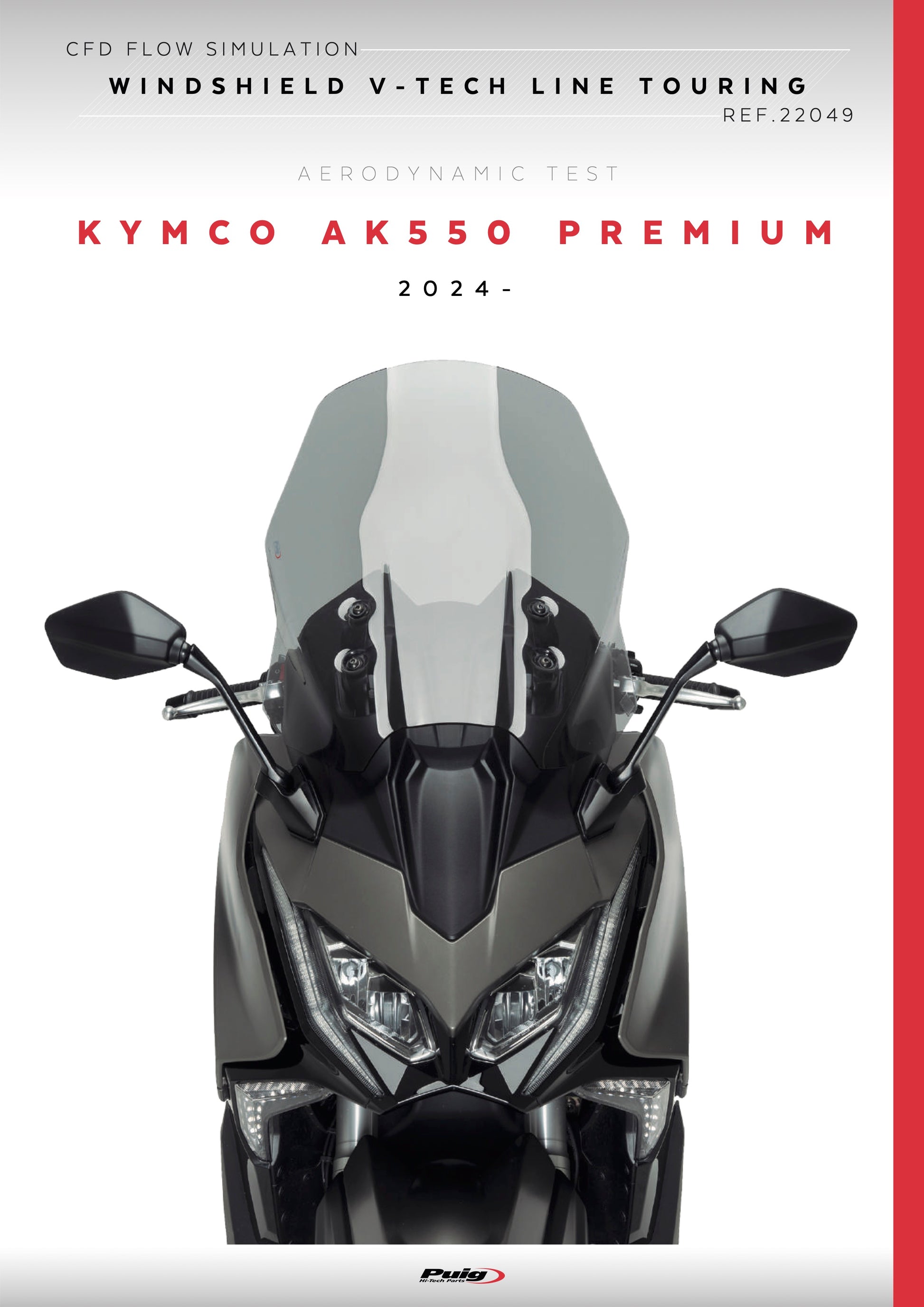 Puig V-Tech Touring Windshield Kymco AK550 Premium 2024-2025 - Adventure Parts