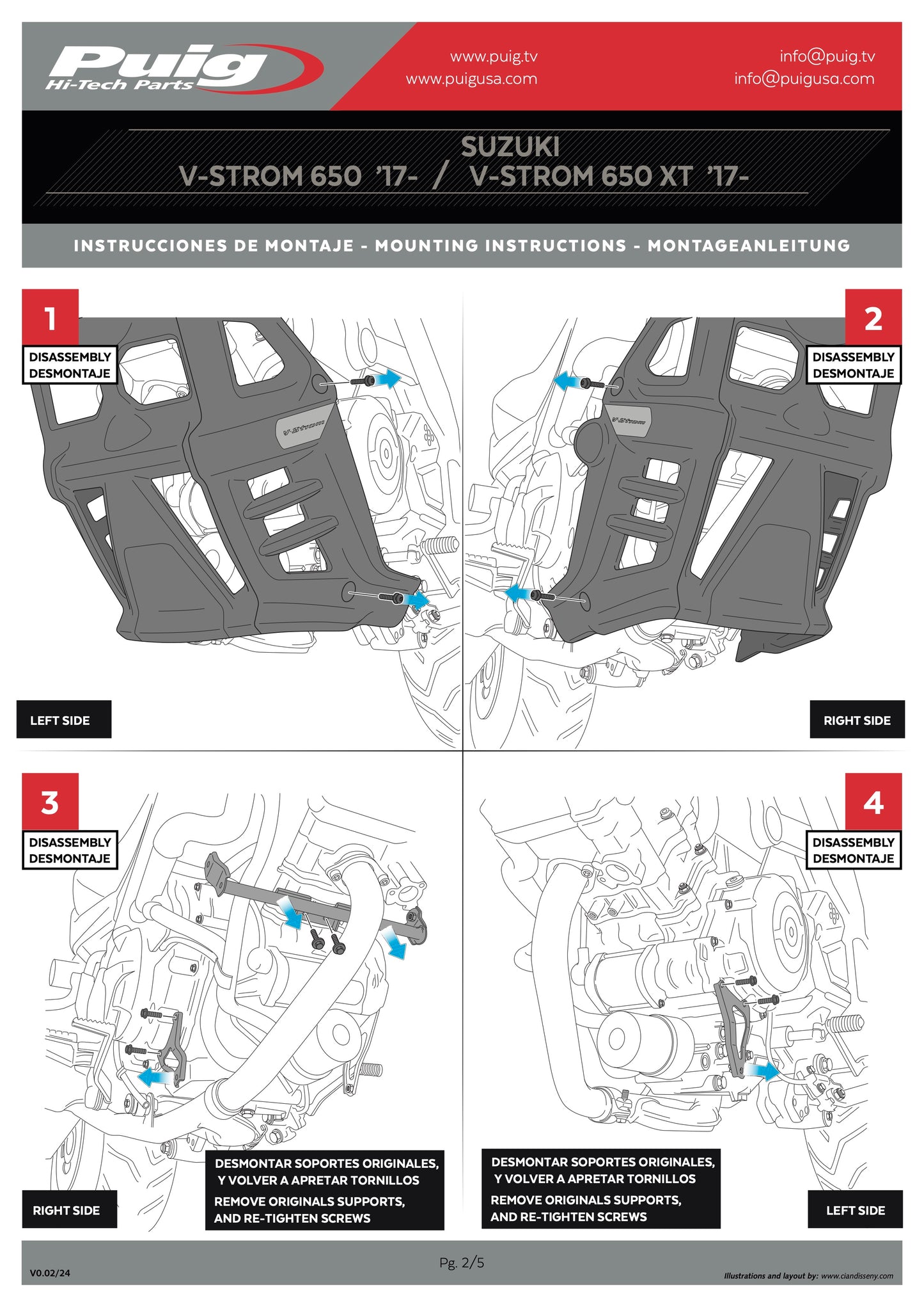 Puig Oil-Carter Guard SUZUKI V-STROM 650 2021-2025