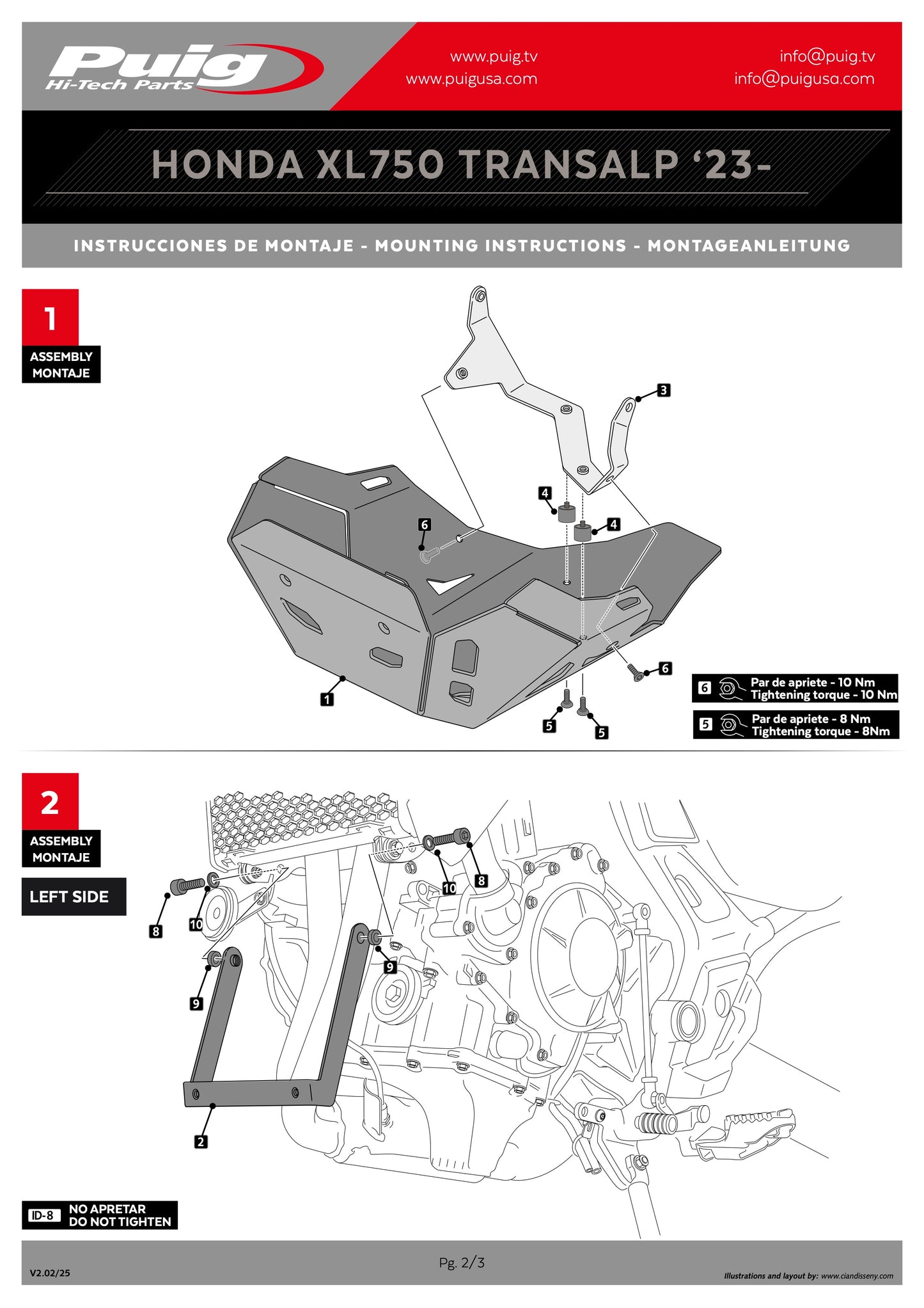 Puig Oil-Carter Guard HONDA XL750 TRANSALP 2023-2025