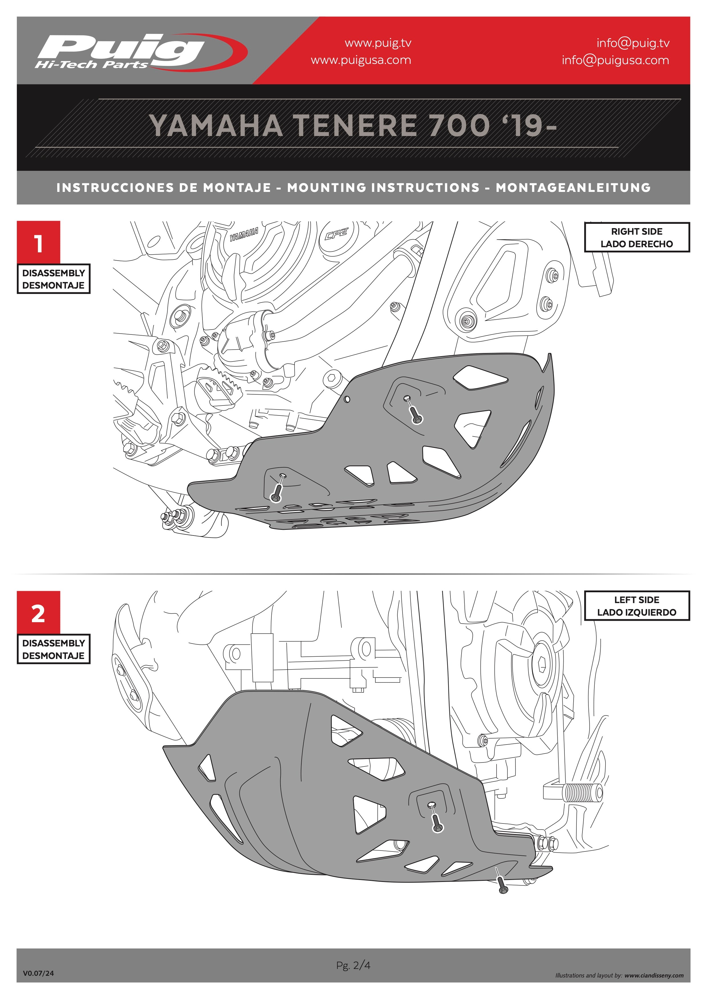 Puig Oil-Carter Guard Skid Plate Yamaha Tenere 700 2019-2025