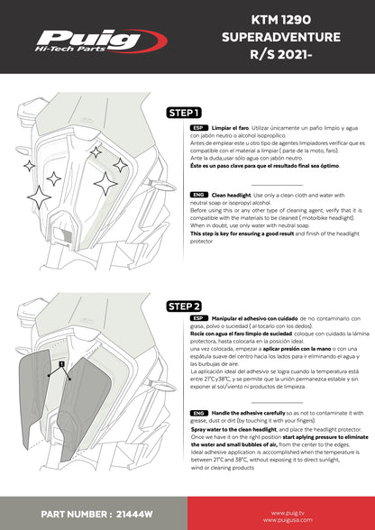 Puig Adhere Headlight Protector KTM 1290 Super Adventure R 2021-2025