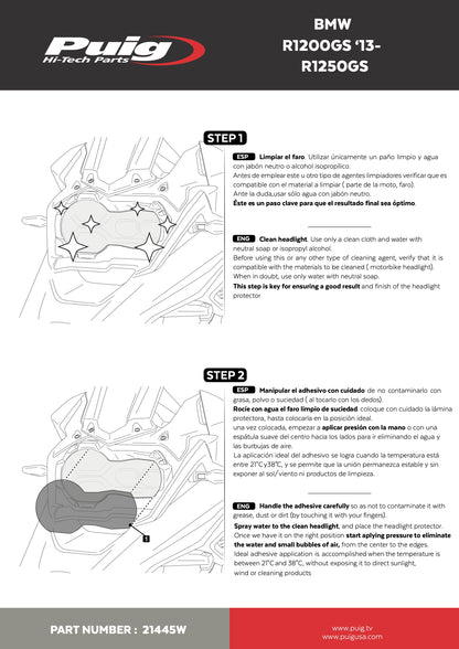 Puig Adhere Headlight Protector BMW R1250GS 2018-2023