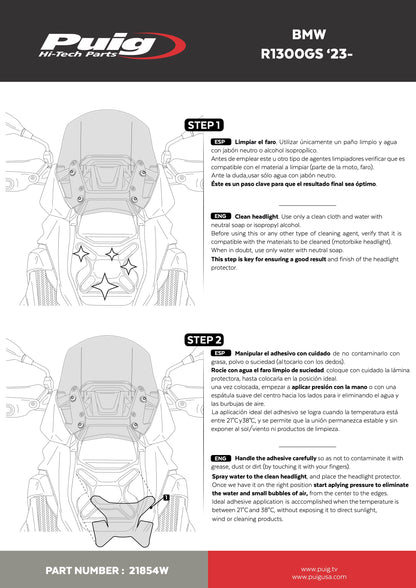 Puig Adhere Headlight Protector BMW R1300GS 2023-2025