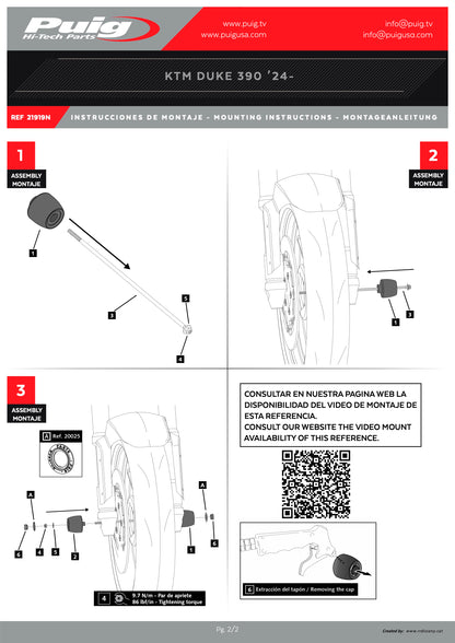 Puig PHB19 Front Fork Protector KTM 125 DUKE 2024-2025