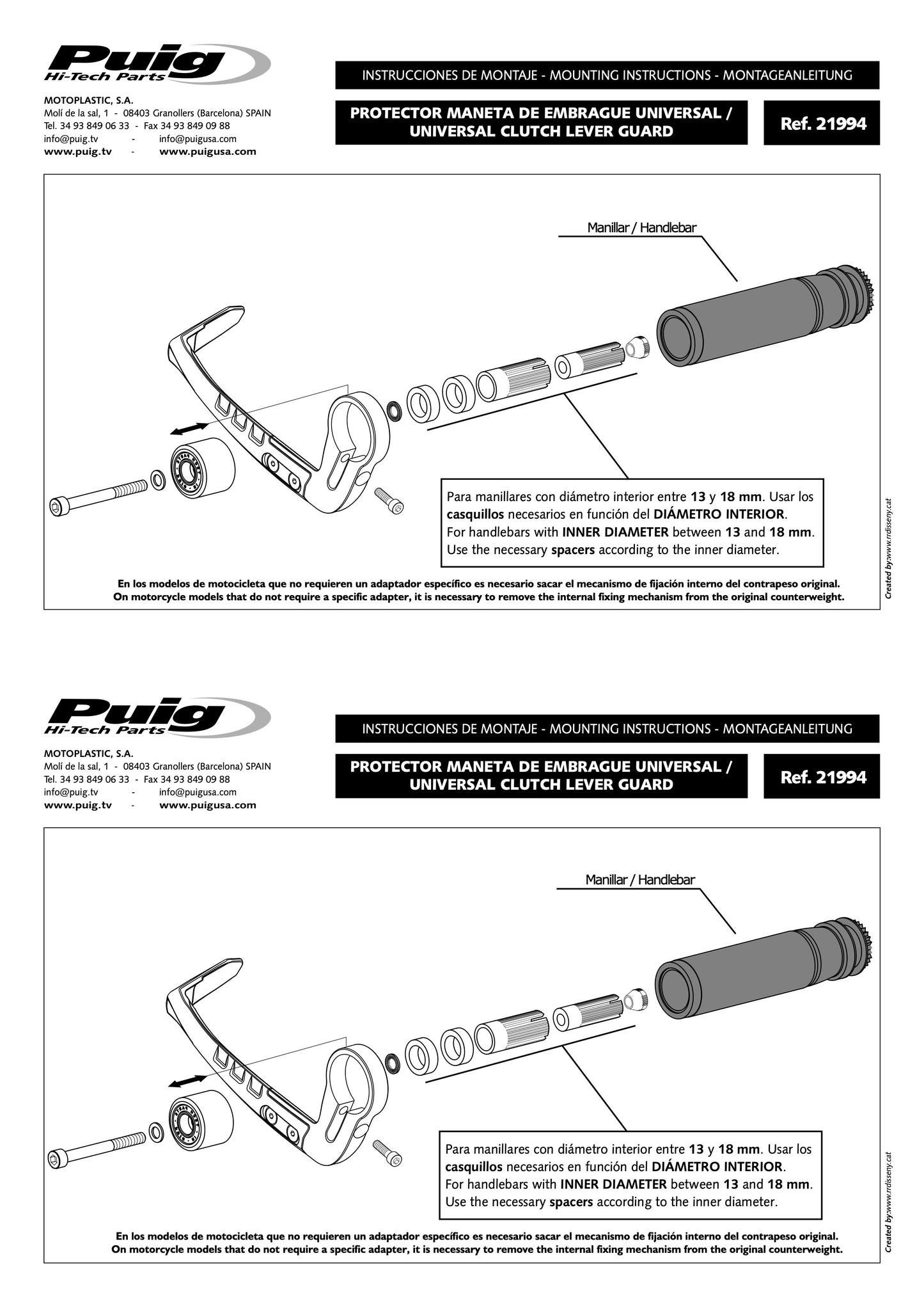 Puig Clutch Lever Protector RAW Universal
