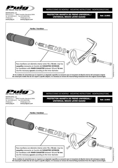 Puig Brake Lever Protector RAW Universal