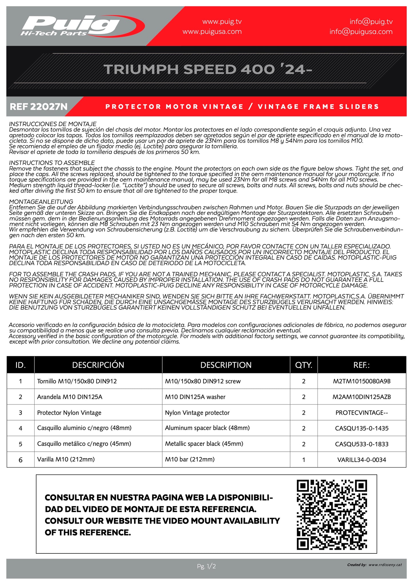 Puig License Plate Holders KYMCO AK550 PREMIUM 2024-2025