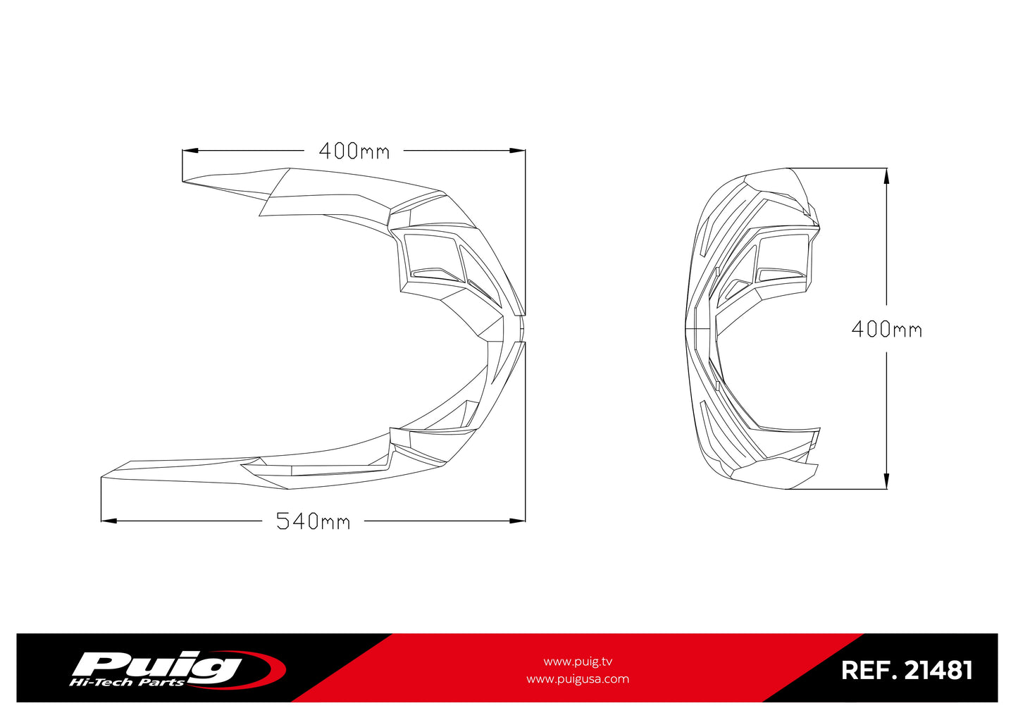 PUIG Engine Spoiler Honda CB750 HORNET 2023-2026 - Adventure Parts