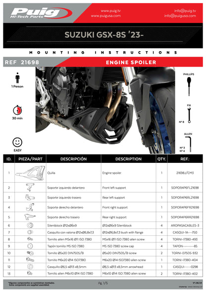 Puig Engine Spoiler SUZUKI GSX-8S 2023-2025