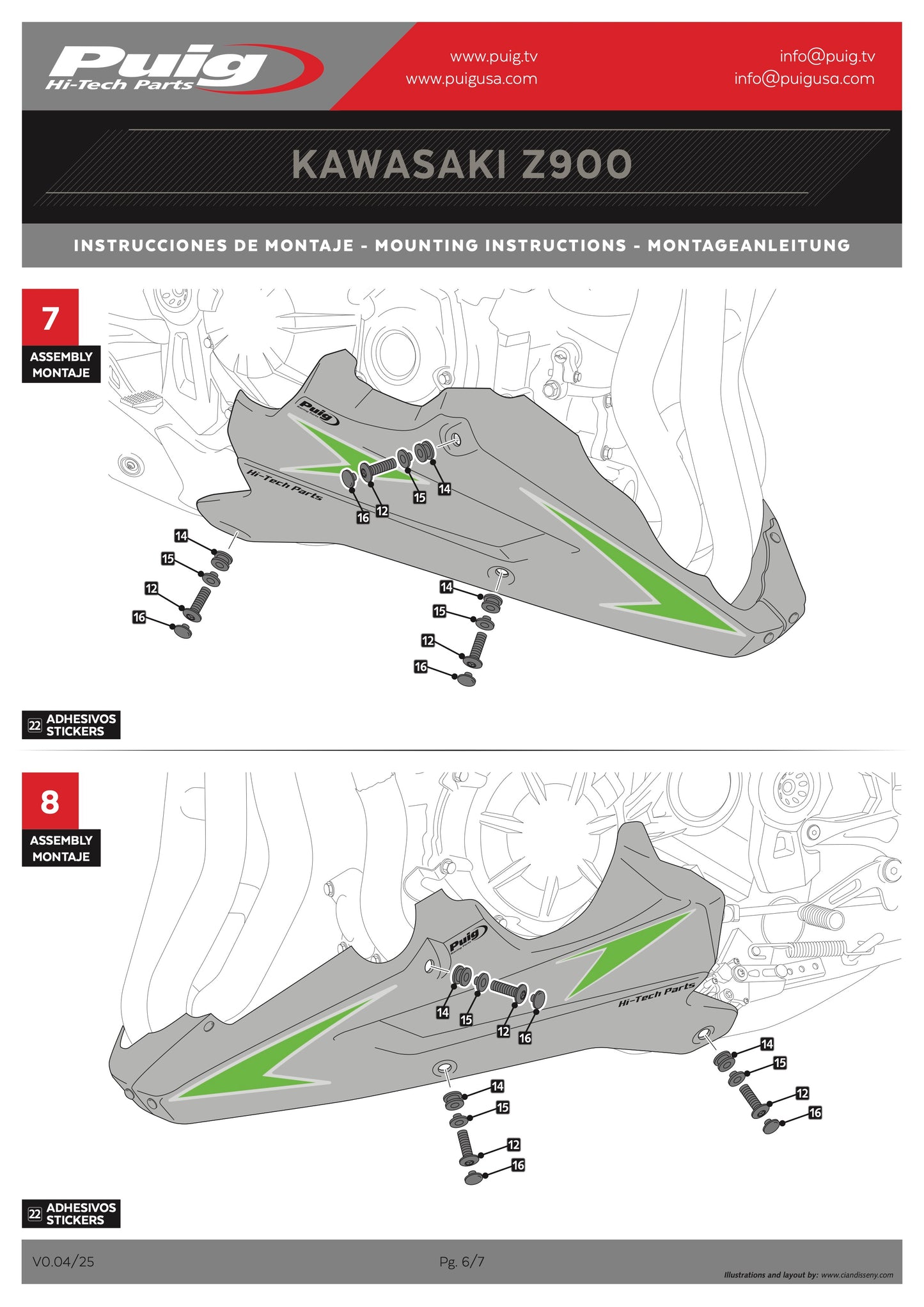Puig Engine Spoiler Kawasaki Z900SE 2025