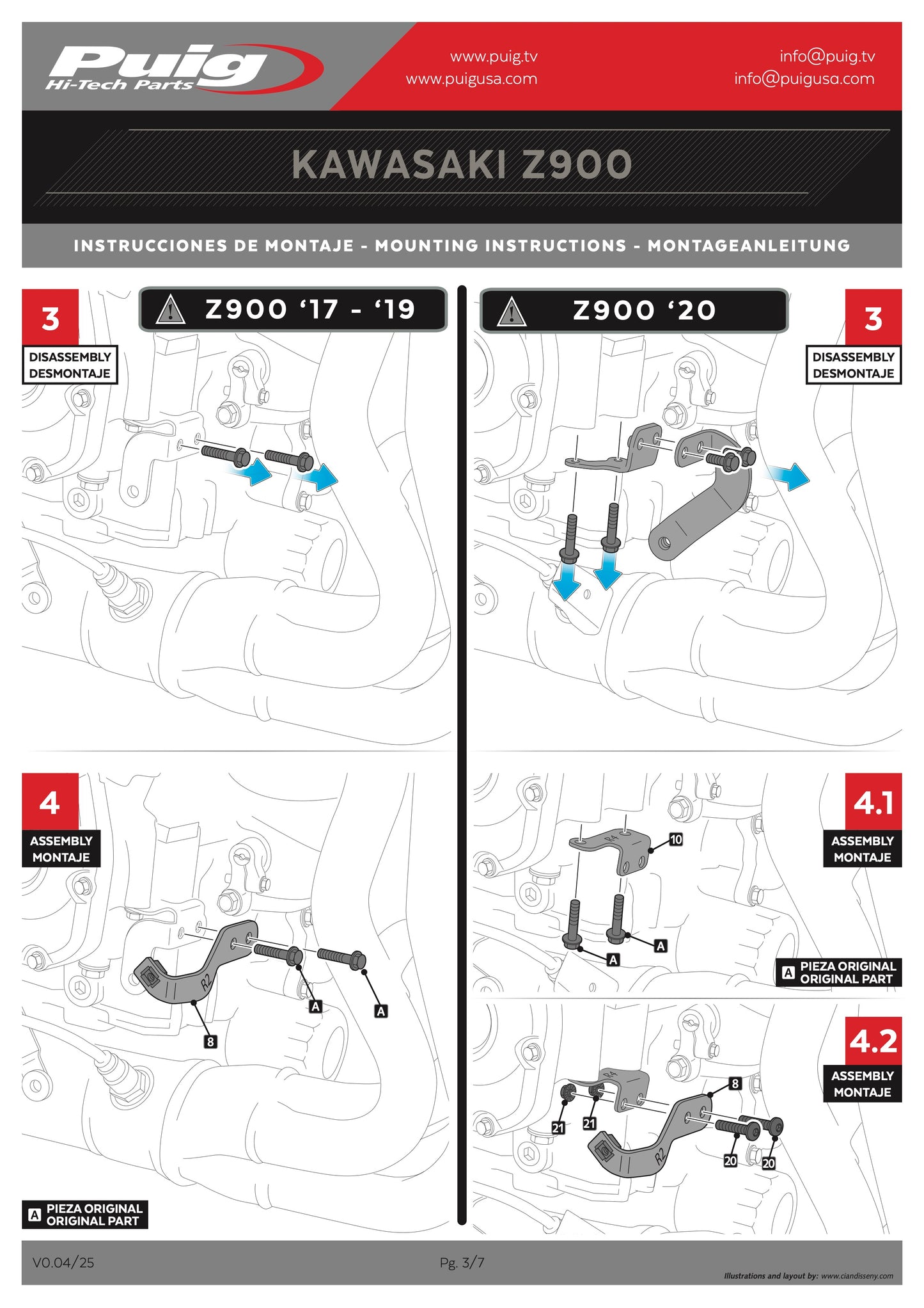 Puig Engine Spoiler Kawasaki Z900SE 2025