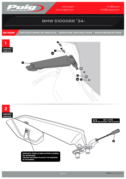 Puig Aileron (Sold Individually) BMW M1000RR/S1000RR 2019-2025